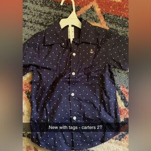 Carter's Navy Shirt with White Dots and Anchor